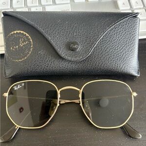 Ray-Ban Flat Hexagonal Polarized Sunglasses